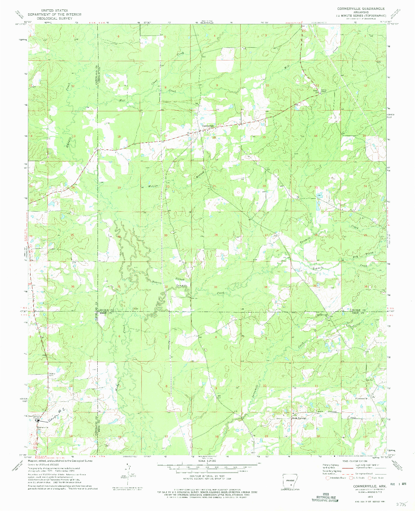 USGS 1:24000-SCALE QUADRANGLE FOR CORNERSTONE, AR 1973