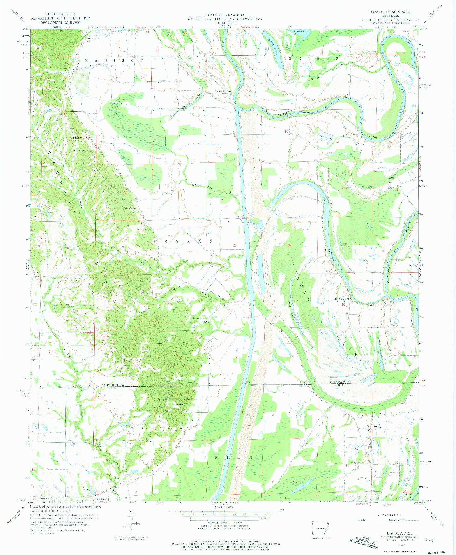 USGS 1:24000-SCALE QUADRANGLE FOR DANSBY, AR 1959