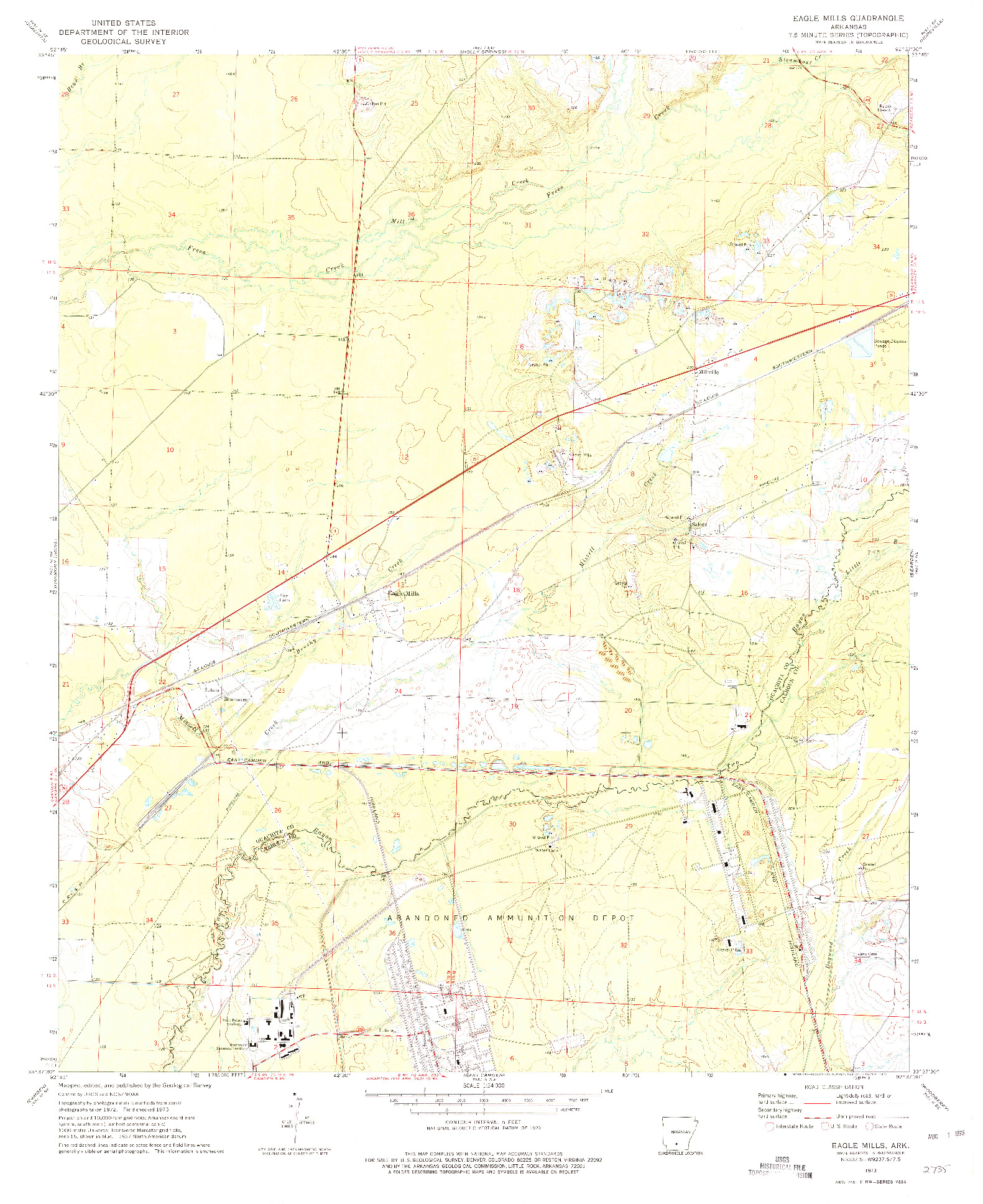 USGS 1:24000-SCALE QUADRANGLE FOR EAGLE MILLS, AR 1973