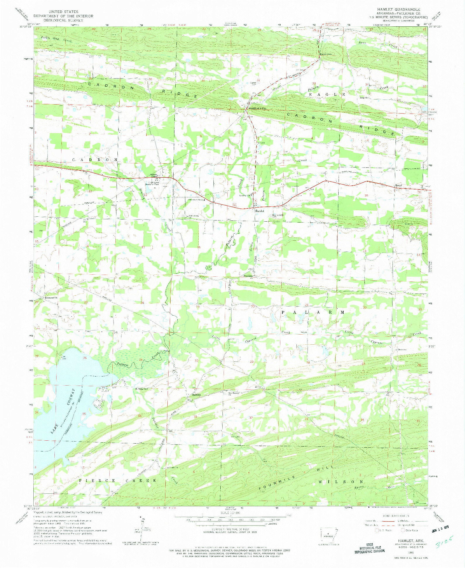 USGS 1:24000-SCALE QUADRANGLE FOR HAMLET, AR 1961