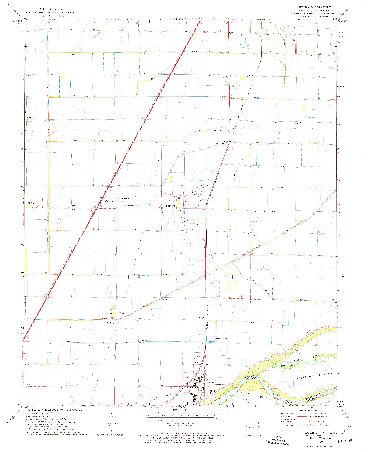 USGS 1:24000-SCALE QUADRANGLE FOR LUXORA, AR 1972