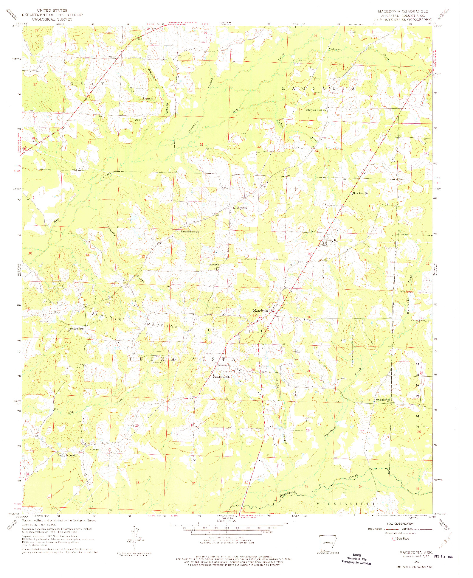 USGS 1:24000-SCALE QUADRANGLE FOR MACEDONIA, AR 1960