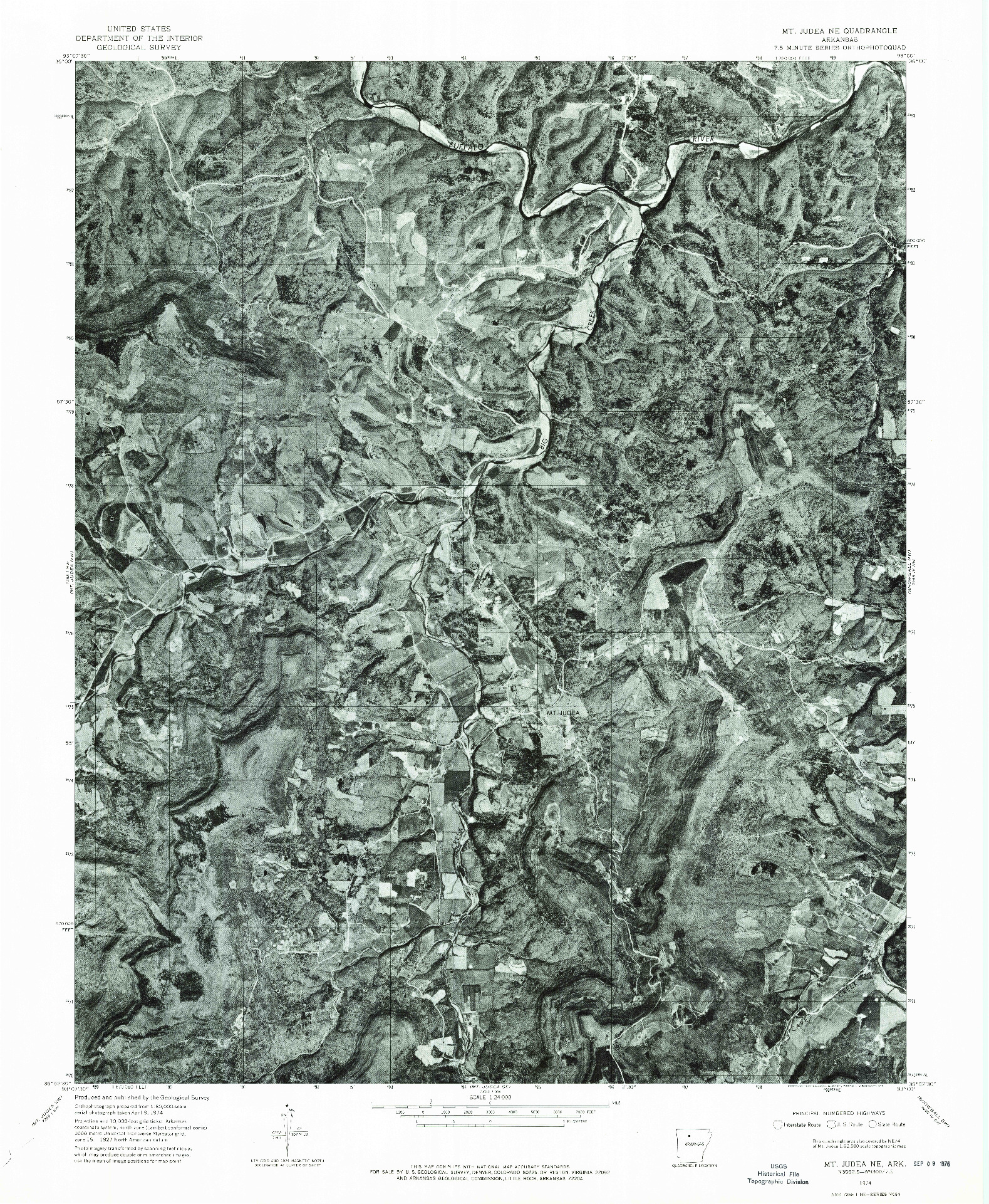 USGS 1:24000-SCALE QUADRANGLE FOR MT JUDEA NE, AR 1974