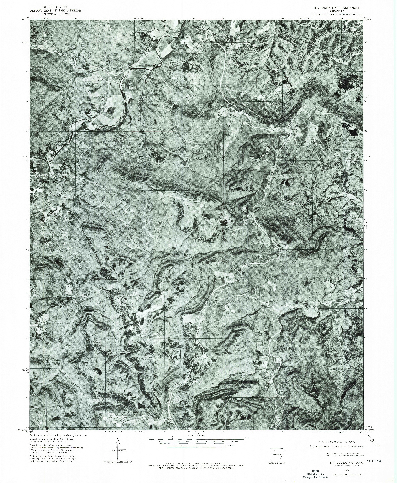 USGS 1:24000-SCALE QUADRANGLE FOR MT JUDEA NW, AR 1974