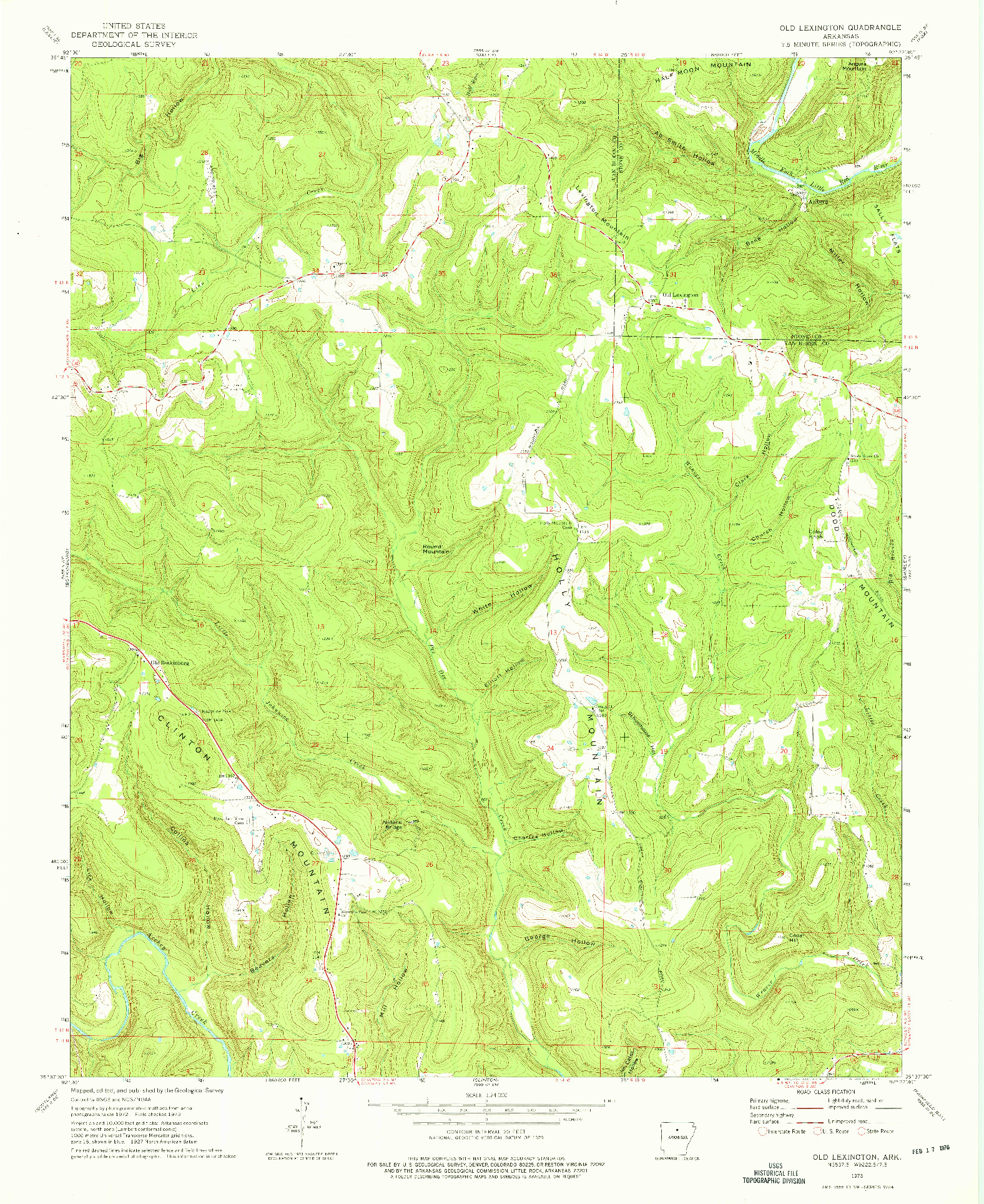 USGS 1:24000-SCALE QUADRANGLE FOR OLD LEXINGTON, AR 1973