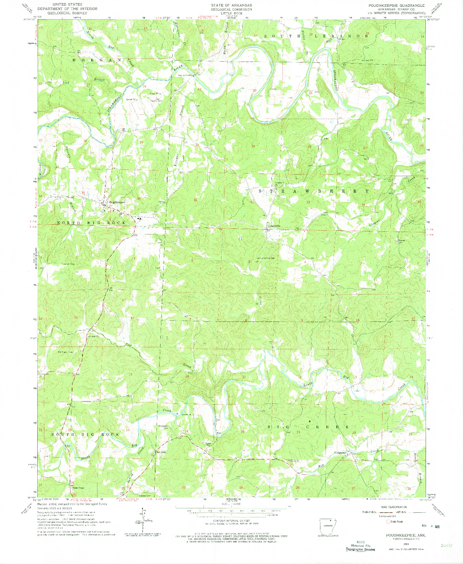 USGS 1:24000-SCALE QUADRANGLE FOR POUGHKEEPSIE, AR 1965