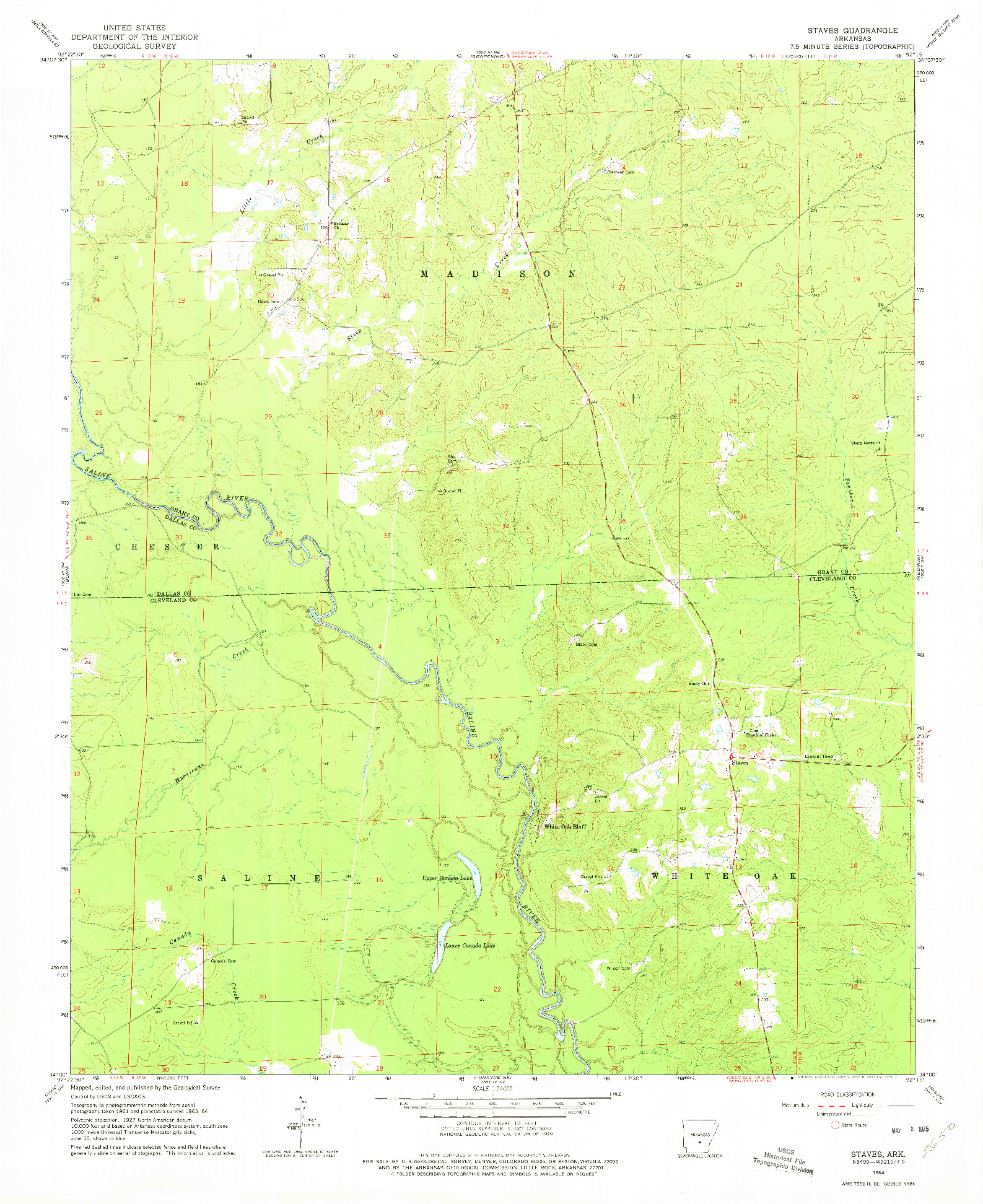 USGS 1:24000-SCALE QUADRANGLE FOR STAVES, AR 1964