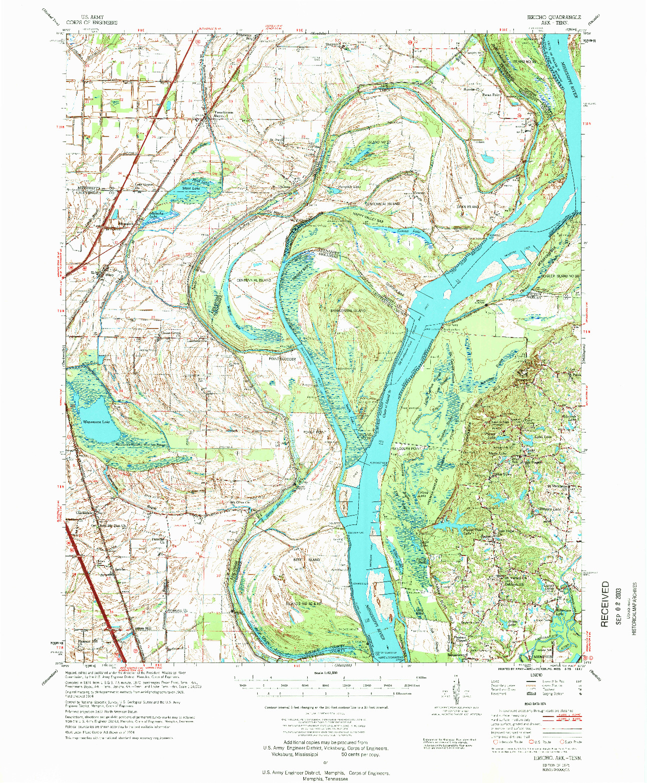 USGS 1:62500-SCALE QUADRANGLE FOR JERICHO, AR 1975