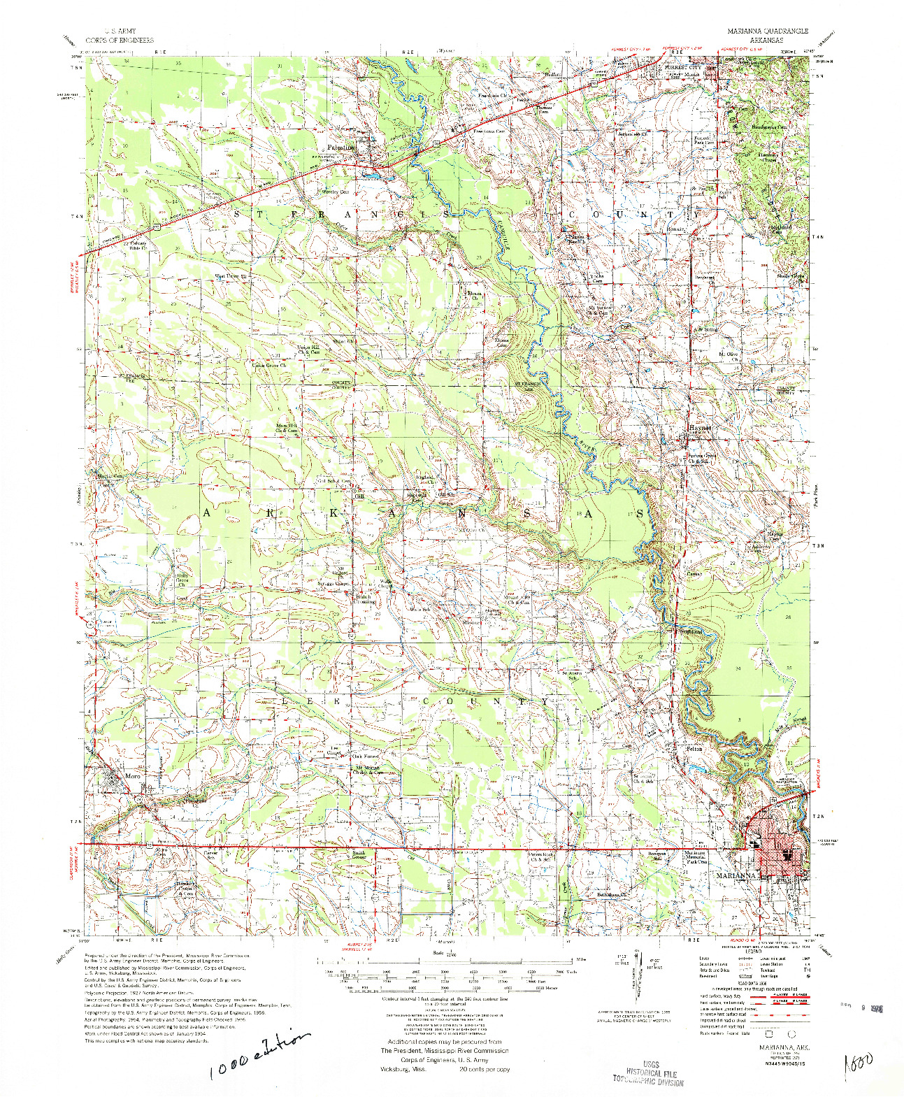 USGS 1:62500-SCALE QUADRANGLE FOR MARIANNA, AR 1957