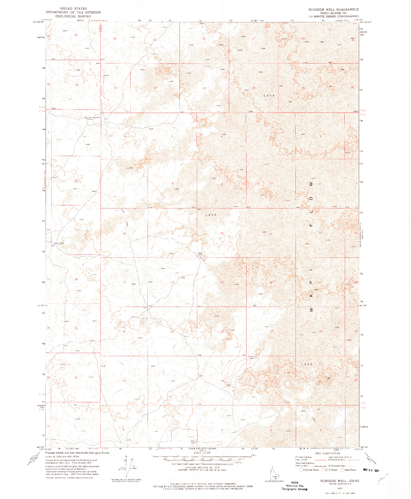 USGS 1:24000-SCALE QUADRANGLE FOR SCHODDE WELL, ID 1972