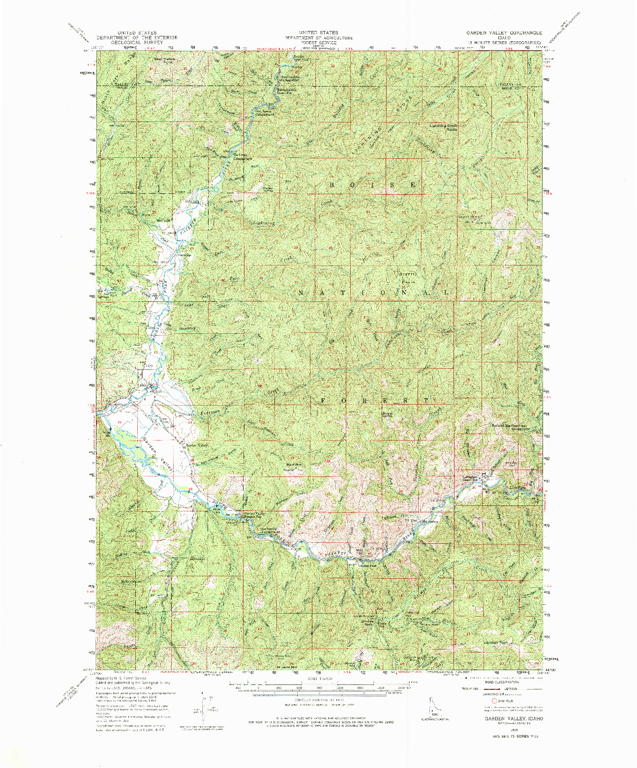 USGS 1:62500-SCALE QUADRANGLE FOR GARDEN VALLEY, ID 1959
