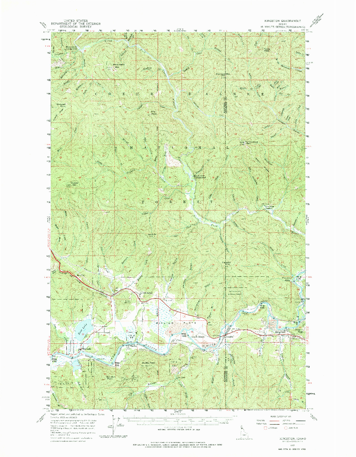 USGS 1:62500-SCALE QUADRANGLE FOR KINGSTON, ID 1957