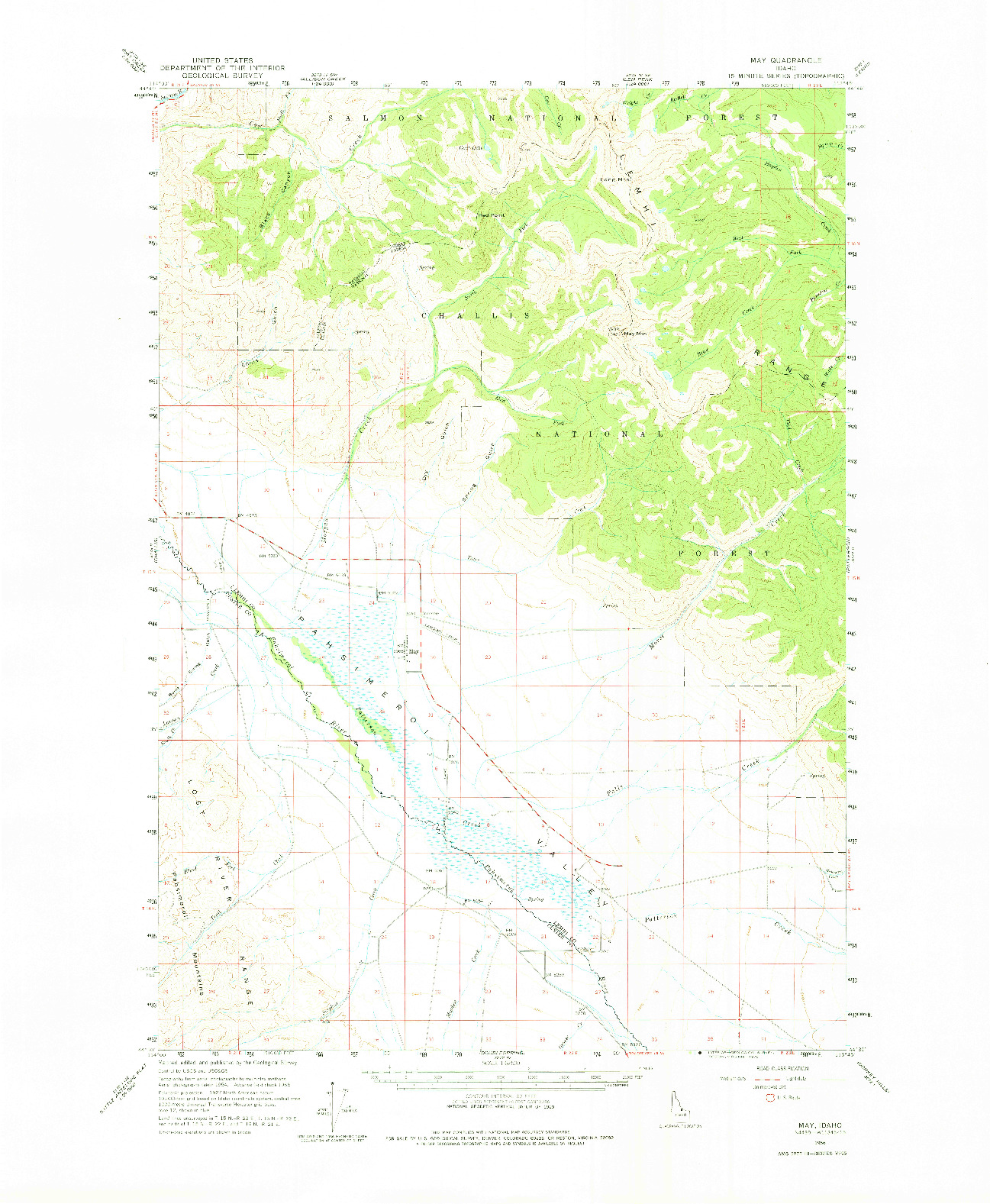 USGS 1:62500-SCALE QUADRANGLE FOR MAY, ID 1956