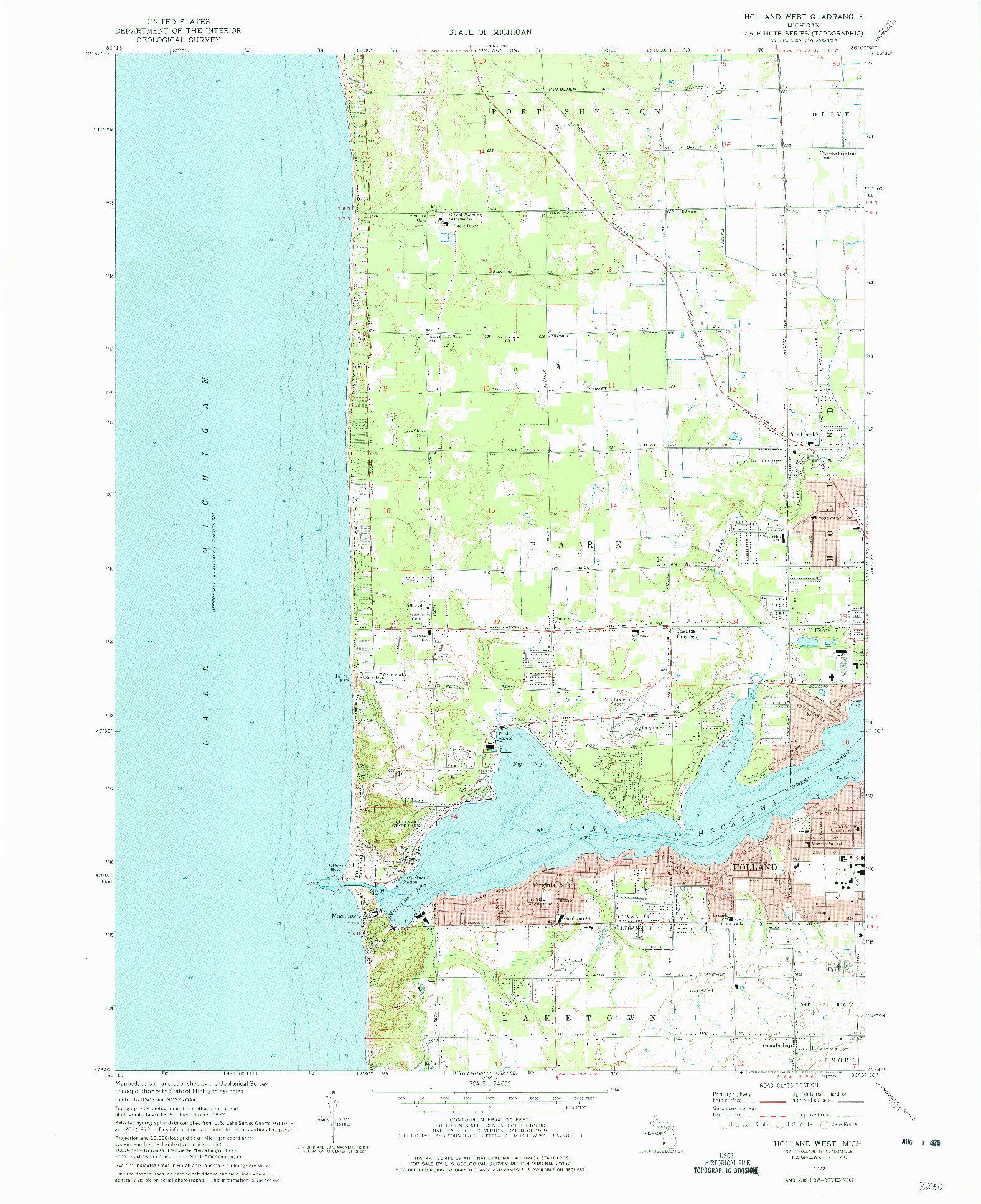 USGS 1:24000-SCALE QUADRANGLE FOR HOLLAND WEST, MI 1972