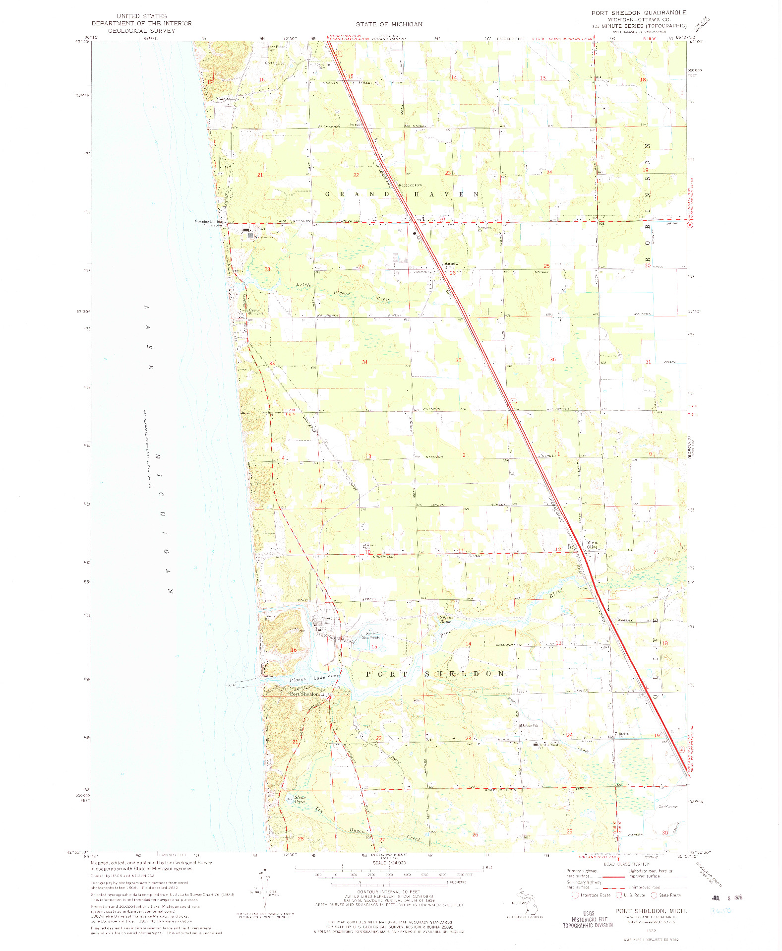 USGS 1:24000-SCALE QUADRANGLE FOR PORT SHELDON, MI 1972