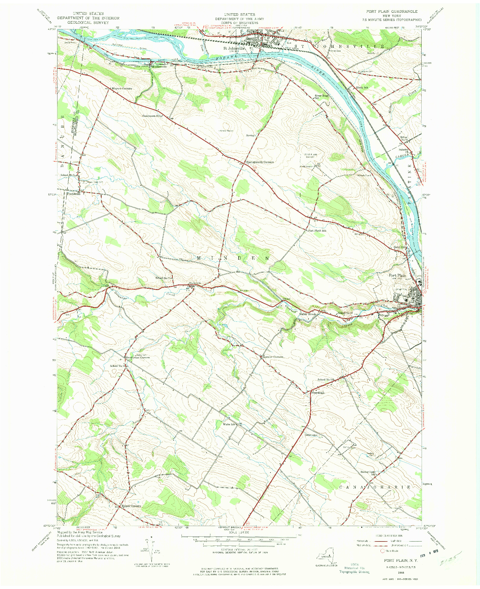 USGS 1:24000-SCALE QUADRANGLE FOR FORT PLAIN, NY 1944