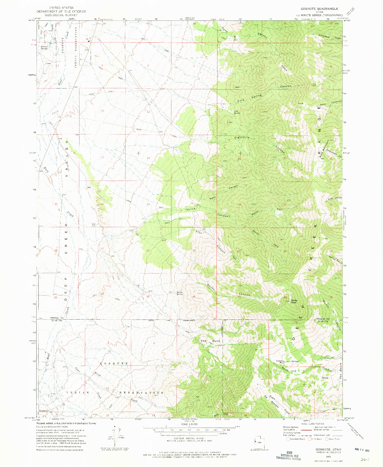 USGS 1:24000-SCALE QUADRANGLE FOR GOSHUTE, UT 1972