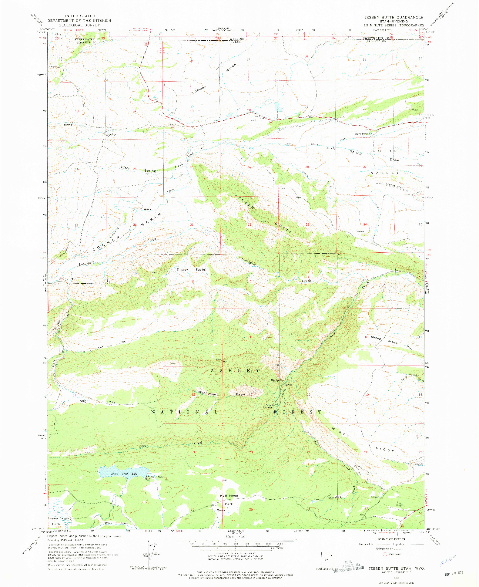 USGS 1:24000-SCALE QUADRANGLE FOR JESSEN BUTTE, UT 1963