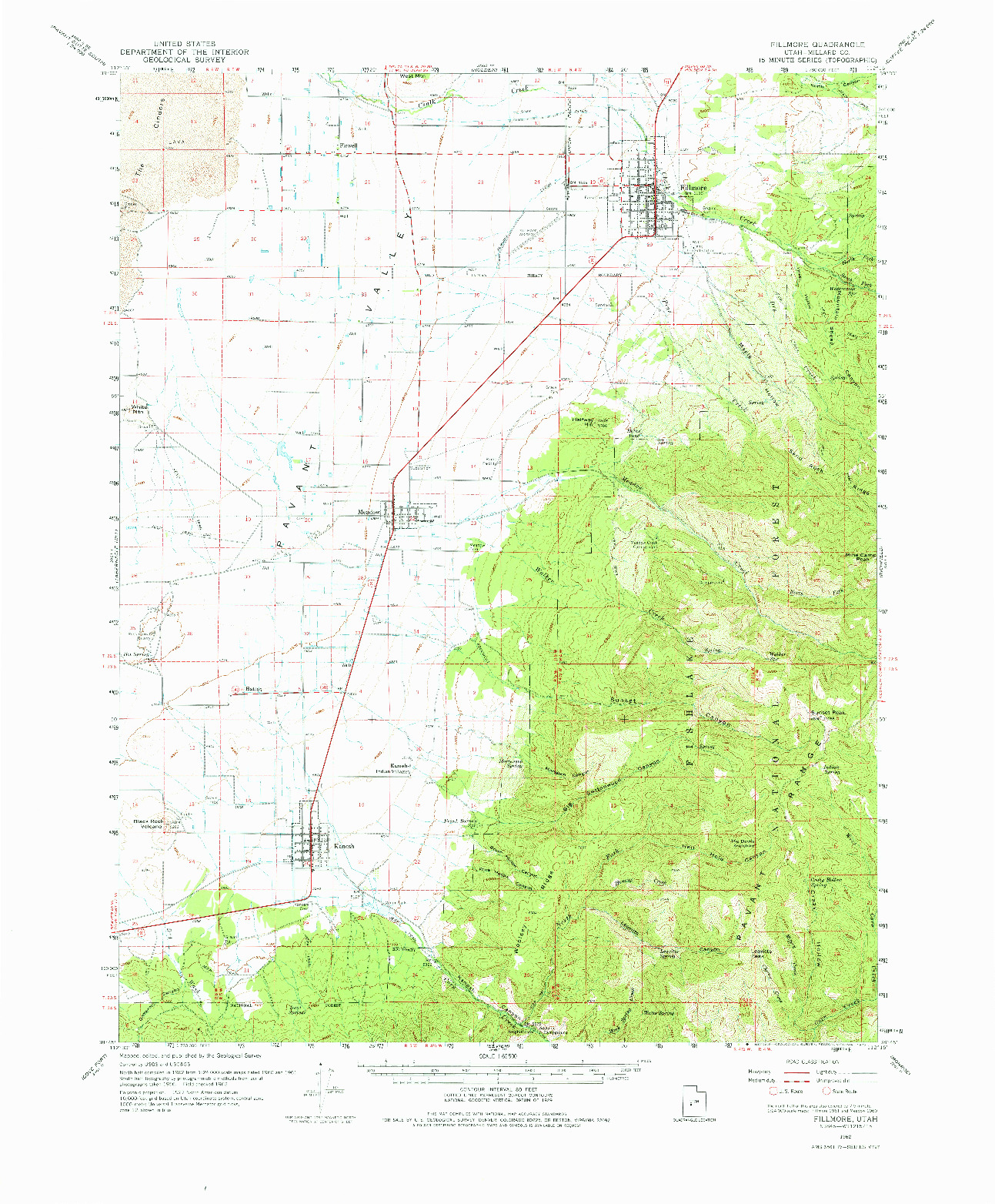 USGS 1:62500-SCALE QUADRANGLE FOR FILLMORE, UT 1962