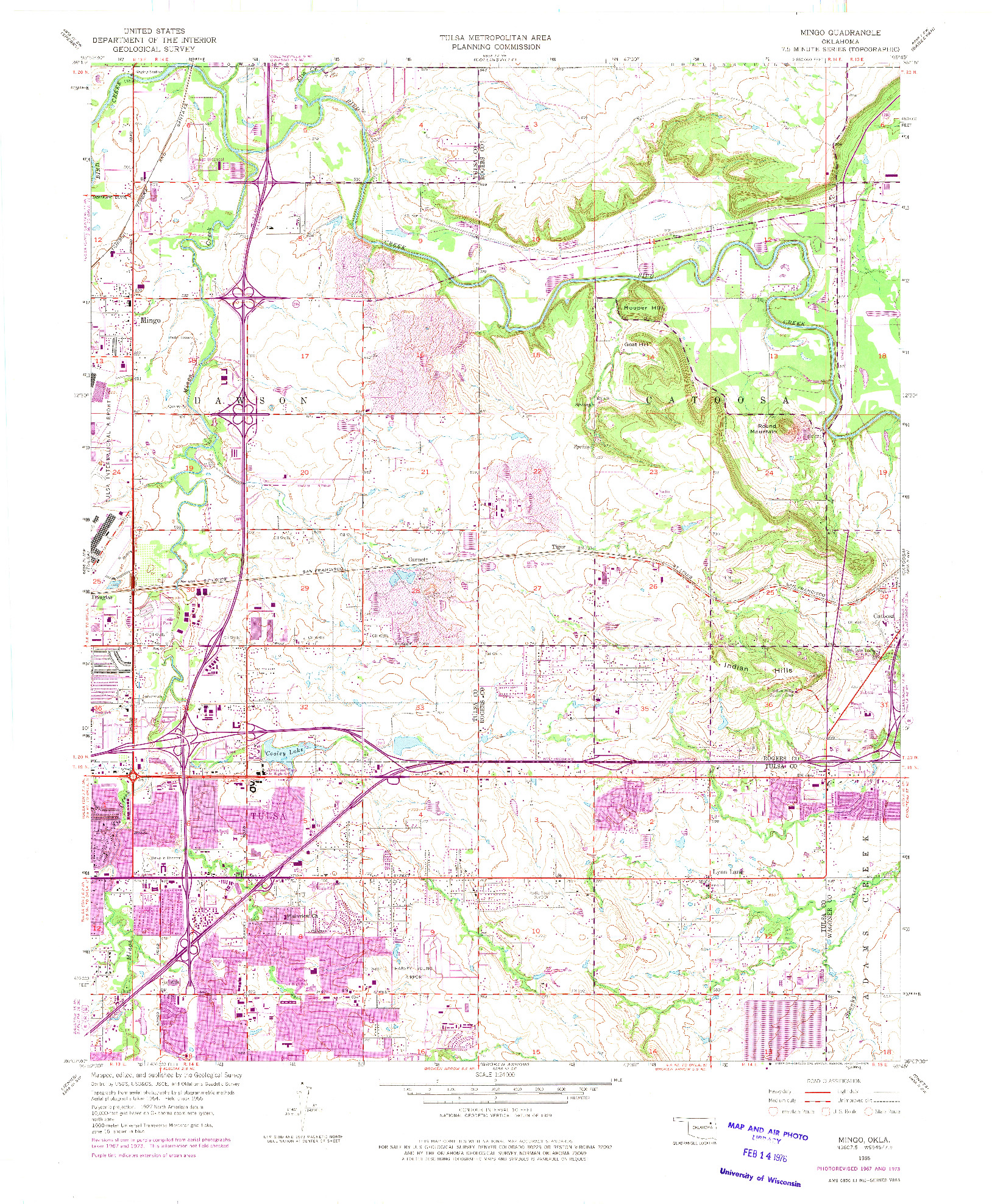 USGS 1:24000-SCALE QUADRANGLE FOR MINGO, OK 1955