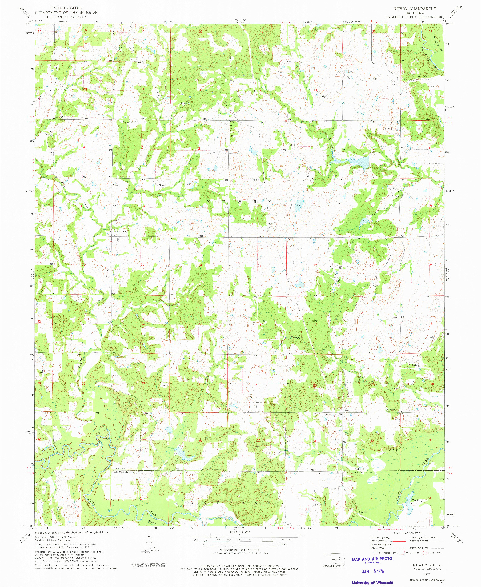 USGS 1:24000-SCALE QUADRANGLE FOR NEWBY, OK 1973