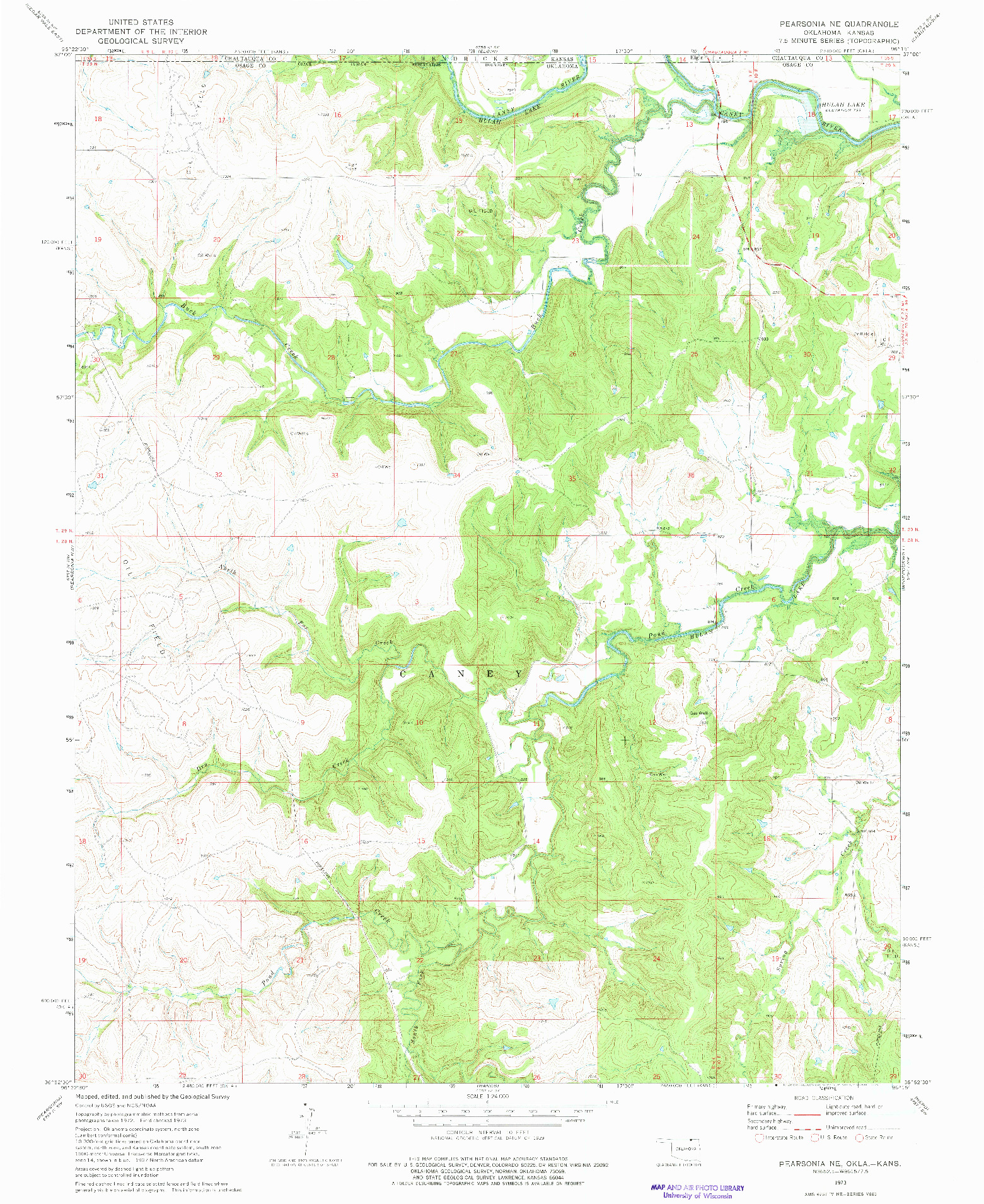 USGS 1:24000-SCALE QUADRANGLE FOR PEARSONIA NE, OK 1973