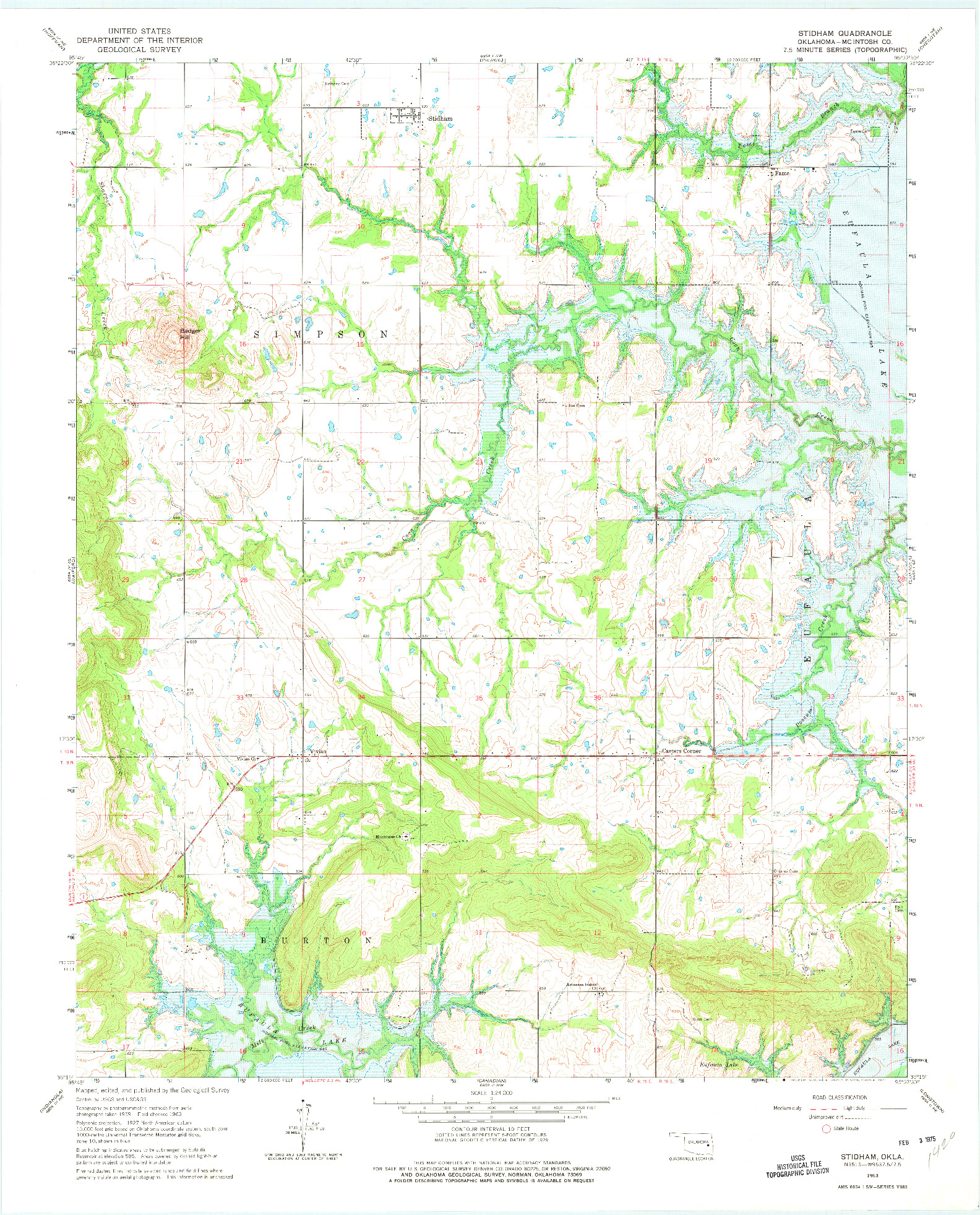 USGS 1:24000-SCALE QUADRANGLE FOR STIDHAM, OK 1963