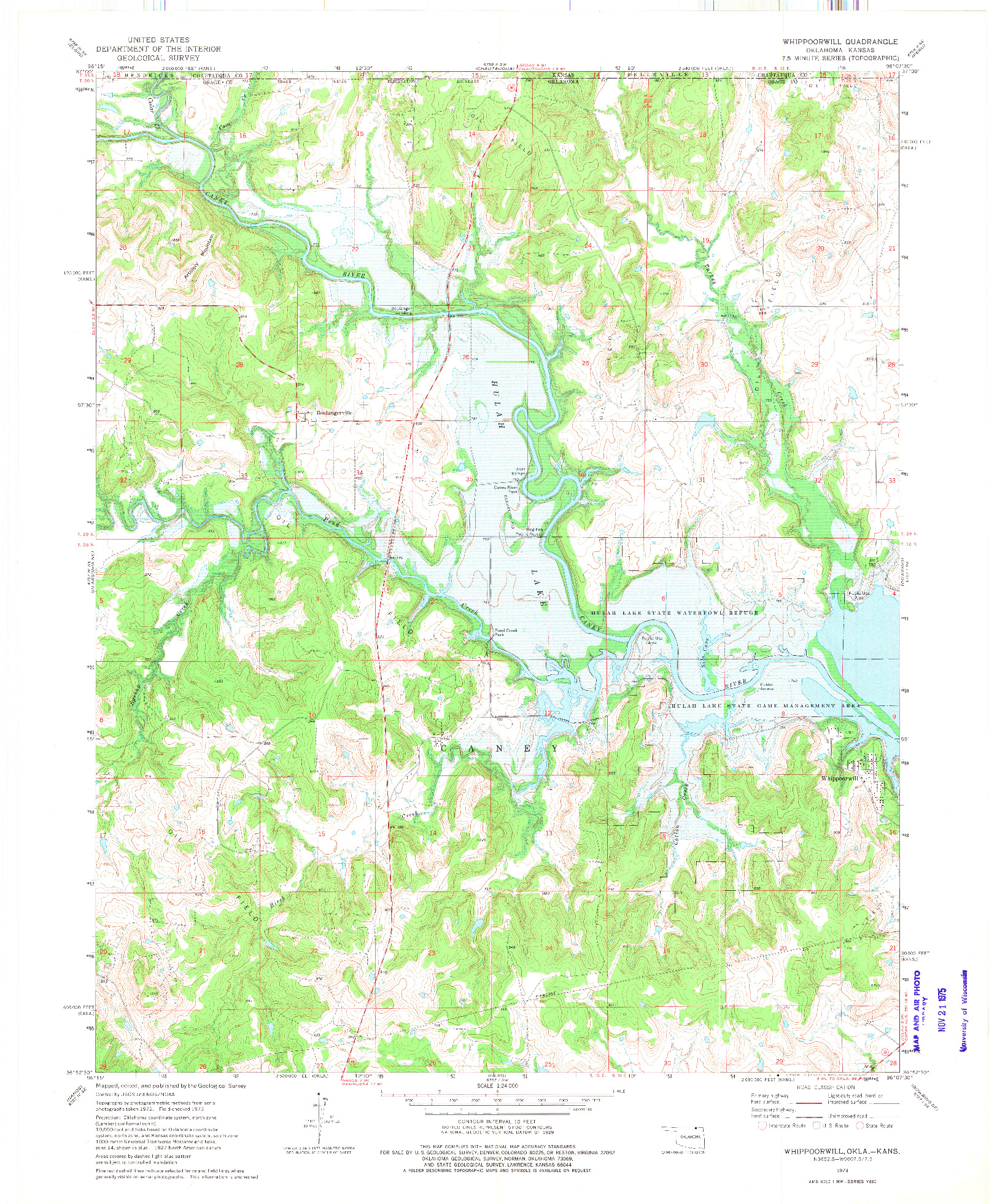 USGS 1:24000-SCALE QUADRANGLE FOR WHIPPOORWILL, OK 1973