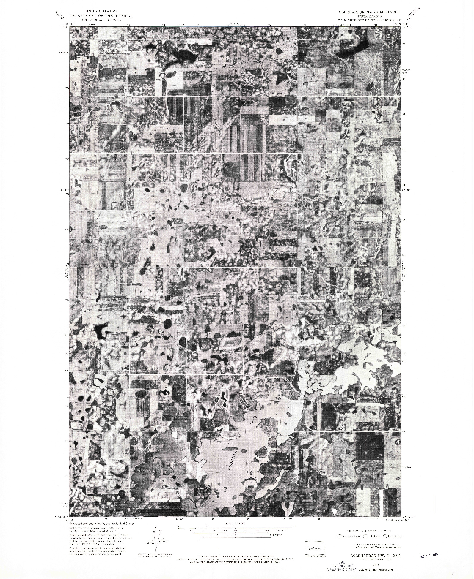 USGS 1:24000-SCALE QUADRANGLE FOR COLEHARBOR NW, ND 1974