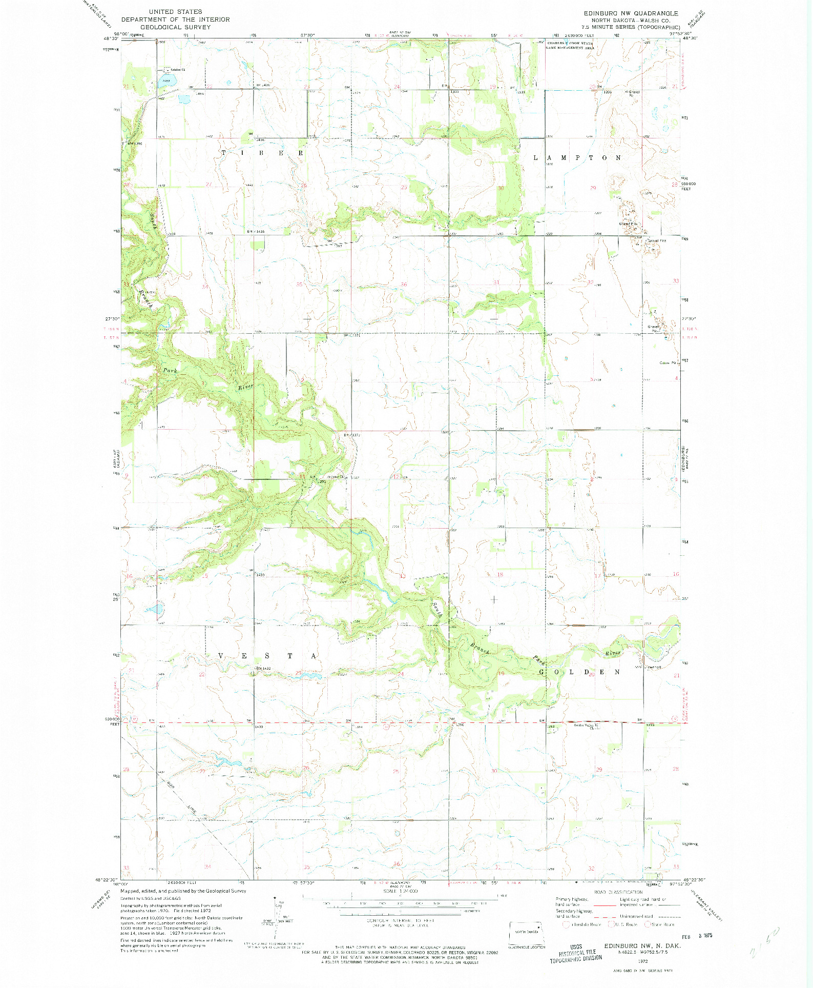 USGS 1:24000-SCALE QUADRANGLE FOR EDINBURG NW, ND 1972