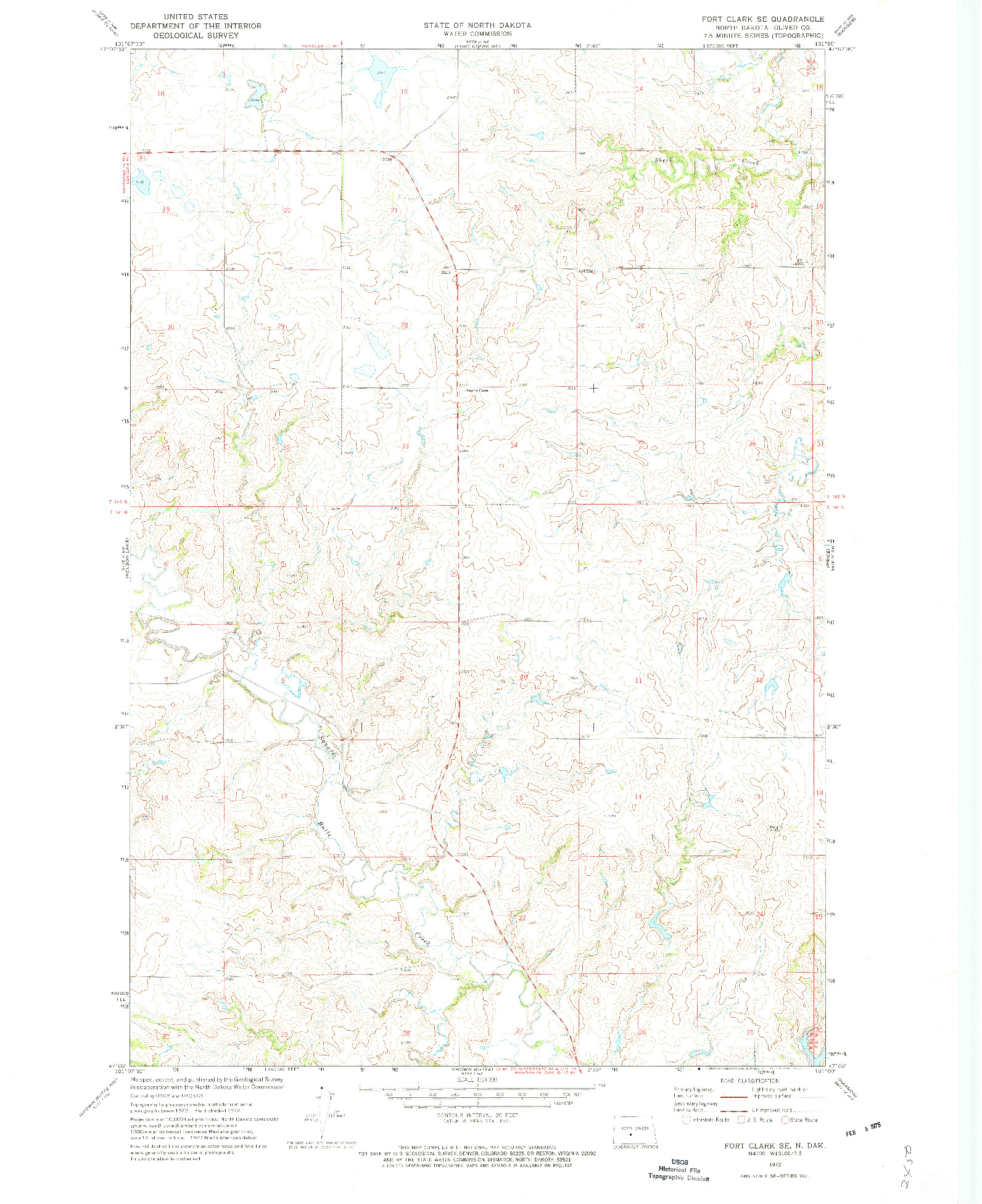 USGS 1:24000-SCALE QUADRANGLE FOR FORT CLARK SE, ND 1972