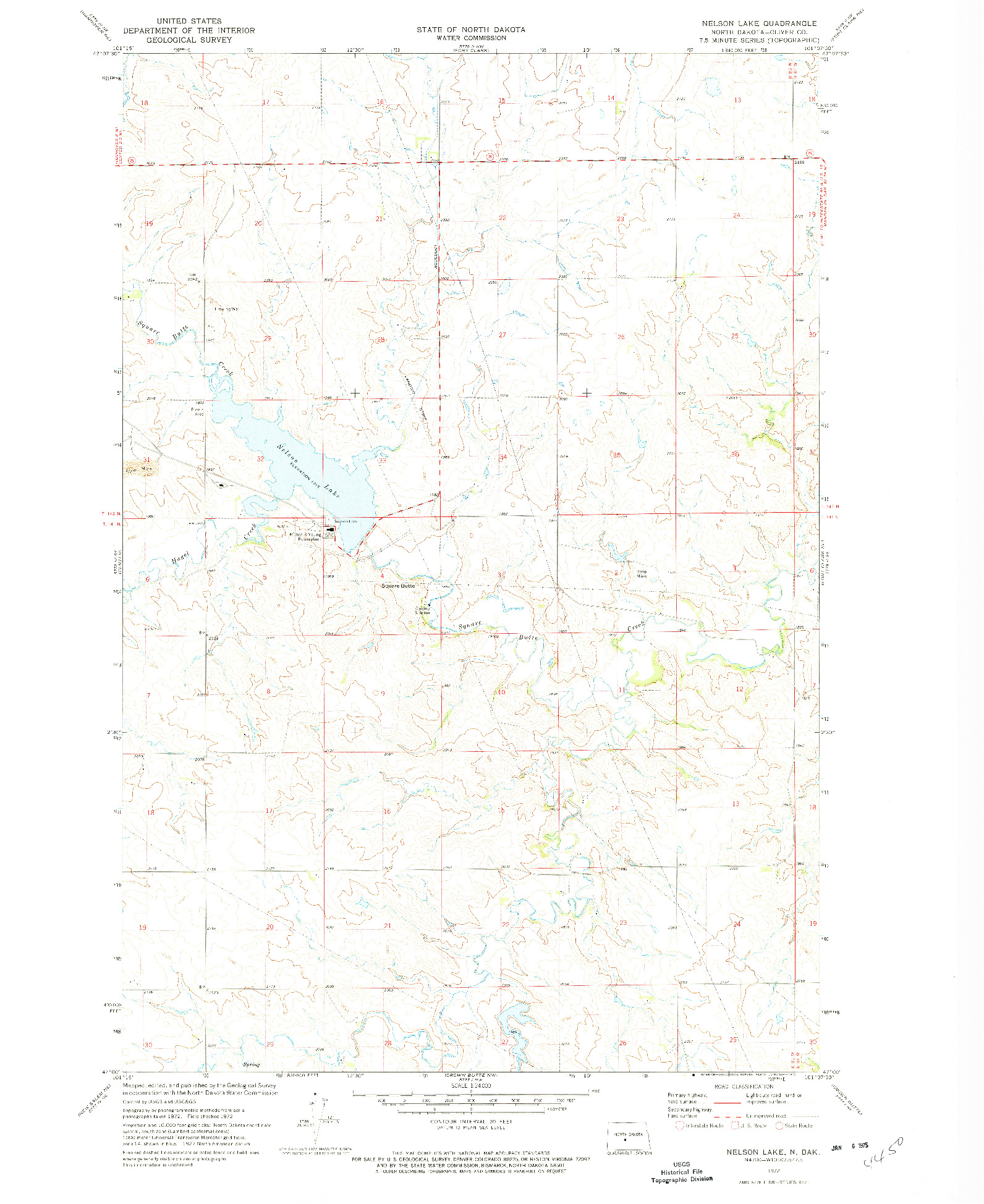 USGS 1:24000-SCALE QUADRANGLE FOR NELSON LAKE, ND 1972