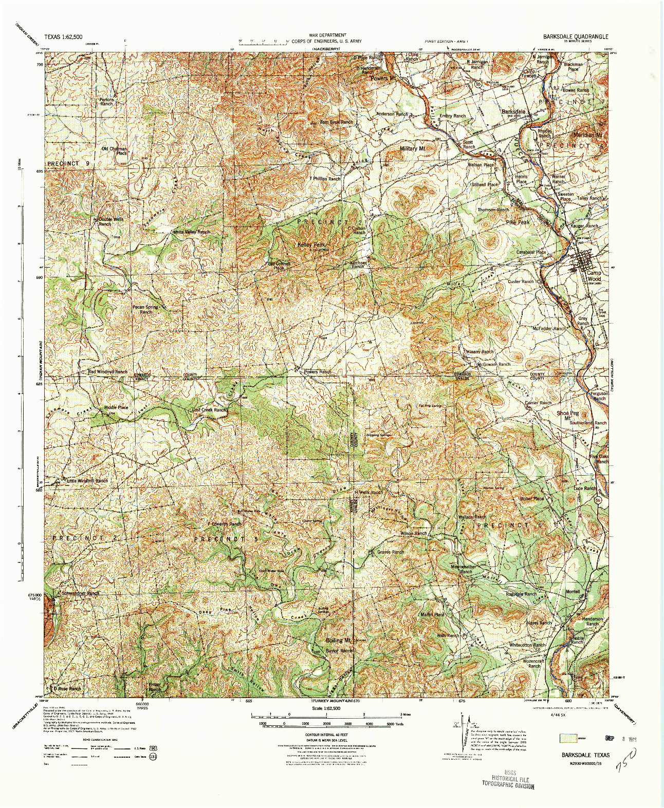 USGS 1:62500-SCALE QUADRANGLE FOR BARKSDALE, TX 1975