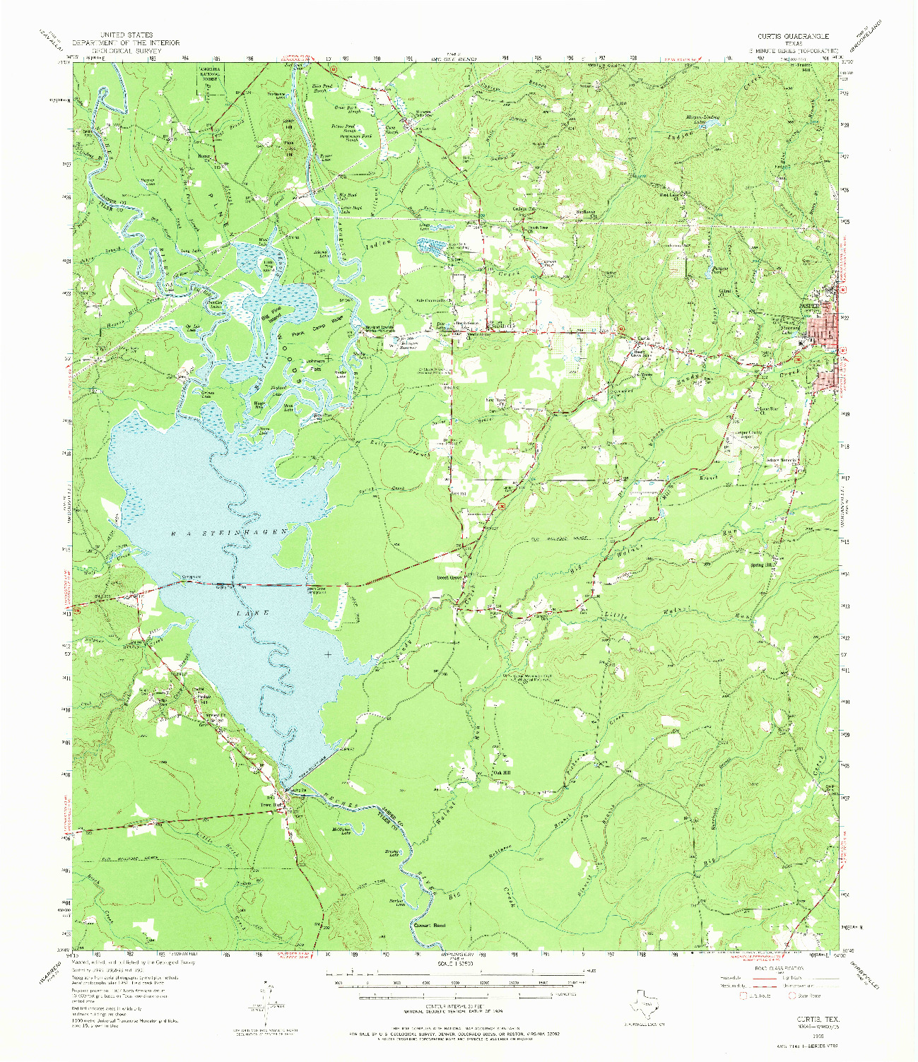 USGS 1:62500-SCALE QUADRANGLE FOR CURTIS, TX 1955