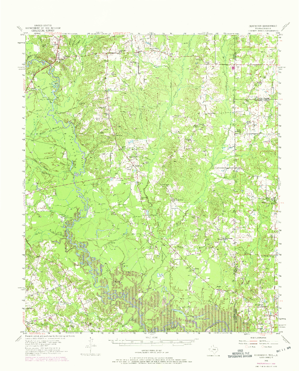 USGS 1:62500-SCALE QUADRANGLE FOR DEADWOOD, TX 1956