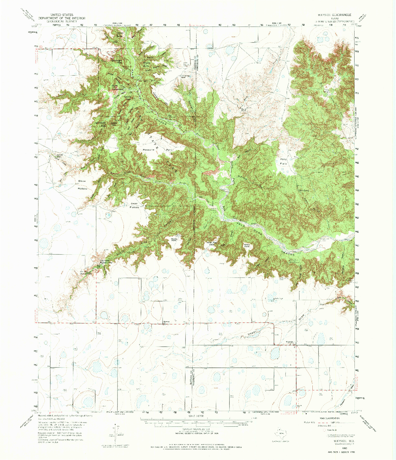 USGS 1:62500-SCALE QUADRANGLE FOR WAYSIDE, TX 1960