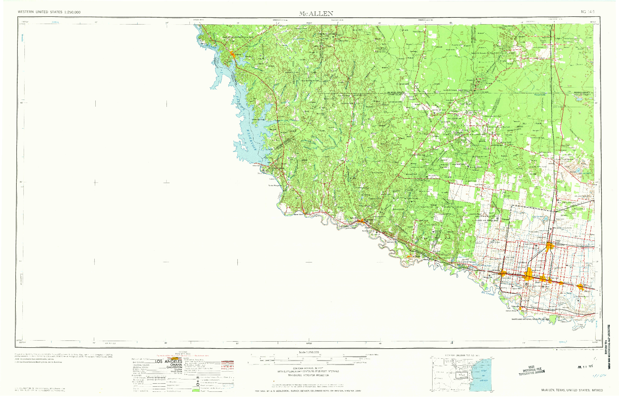 USGS 1:250000-SCALE QUADRANGLE FOR MC ALLEN, TX 1957