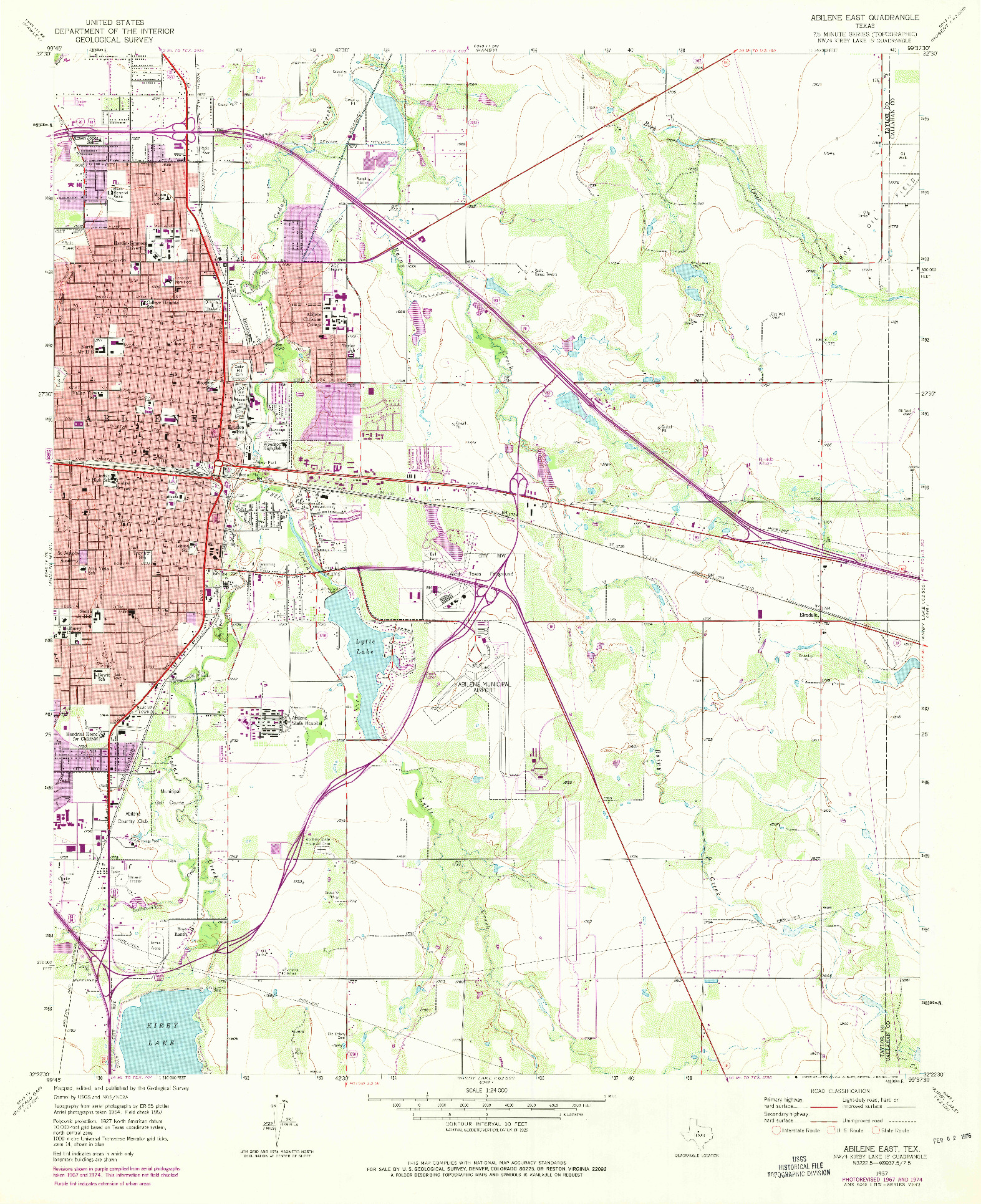 USGS 1:24000-SCALE QUADRANGLE FOR ABILENE EAST, TX 1957
