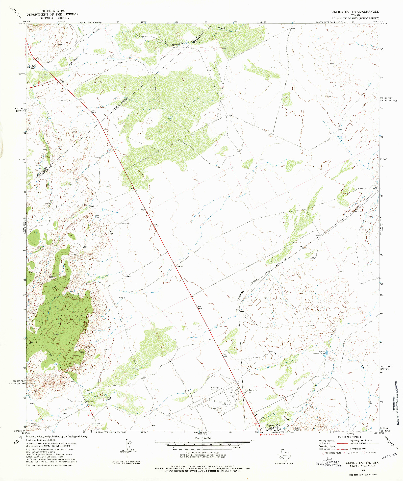 USGS 1:24000-SCALE QUADRANGLE FOR ALPINE NORTH, TX 1972