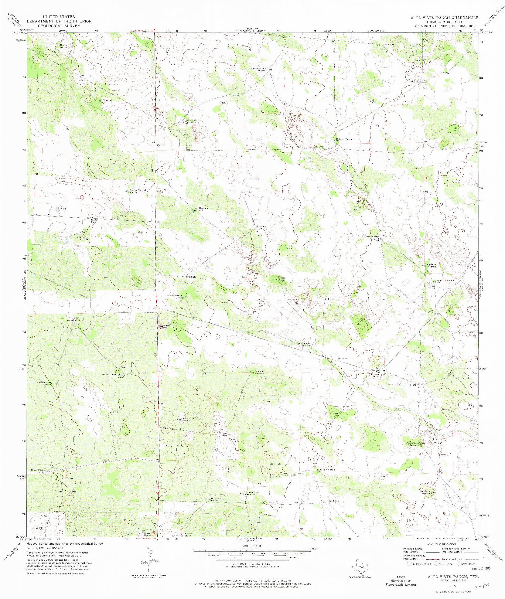 USGS 1:24000-SCALE QUADRANGLE FOR ALTA VISTA RANCH, TX 1972