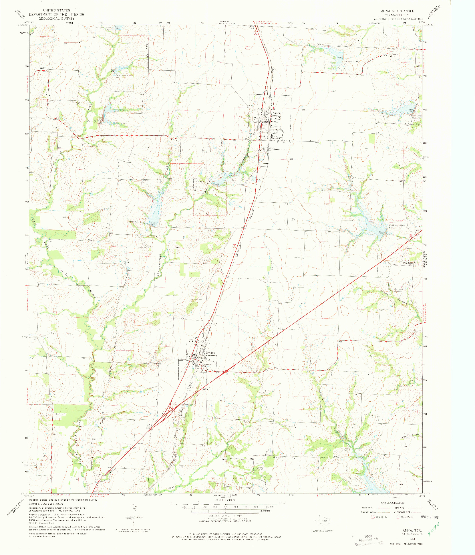 USGS 1:24000-SCALE QUADRANGLE FOR ANNA, TX 1961