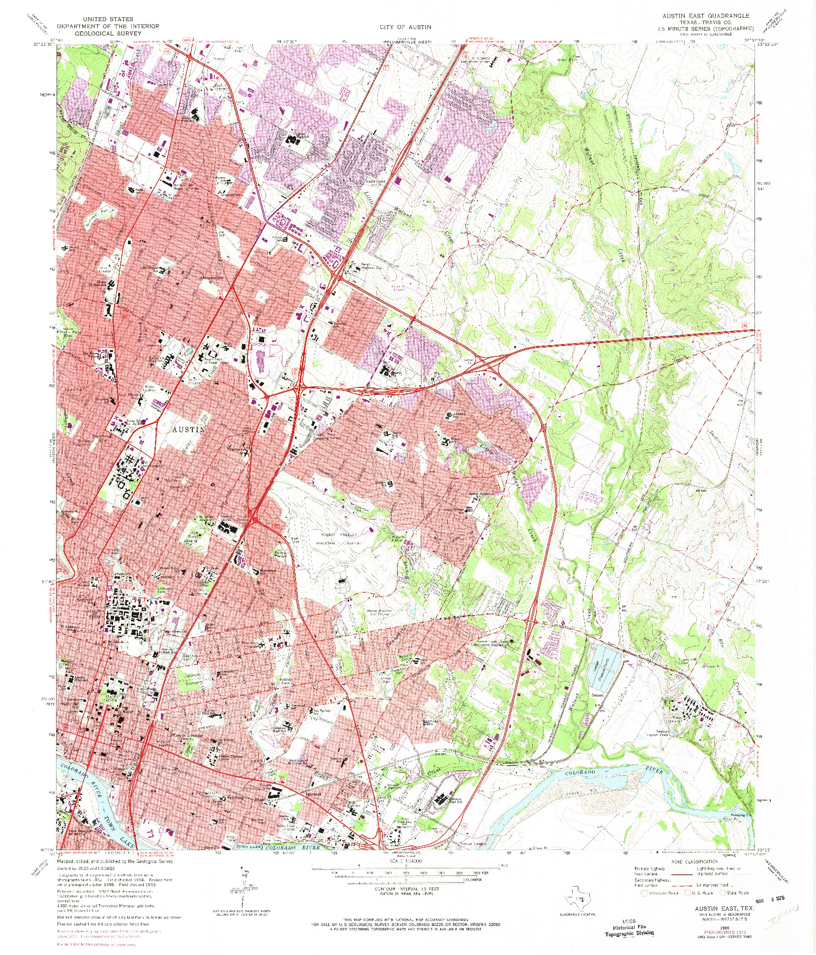 USGS 1:24000-SCALE QUADRANGLE FOR AUSTIN EAST, TX 1966