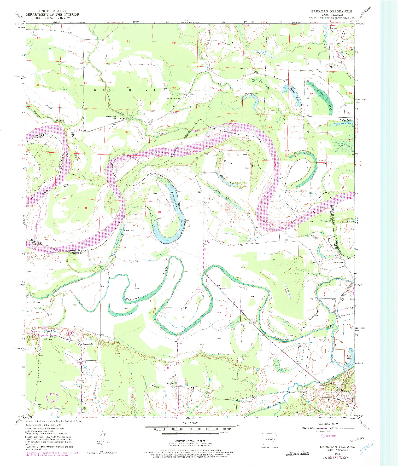 USGS 1:24000-SCALE QUADRANGLE FOR BARKMAN, TX 1950