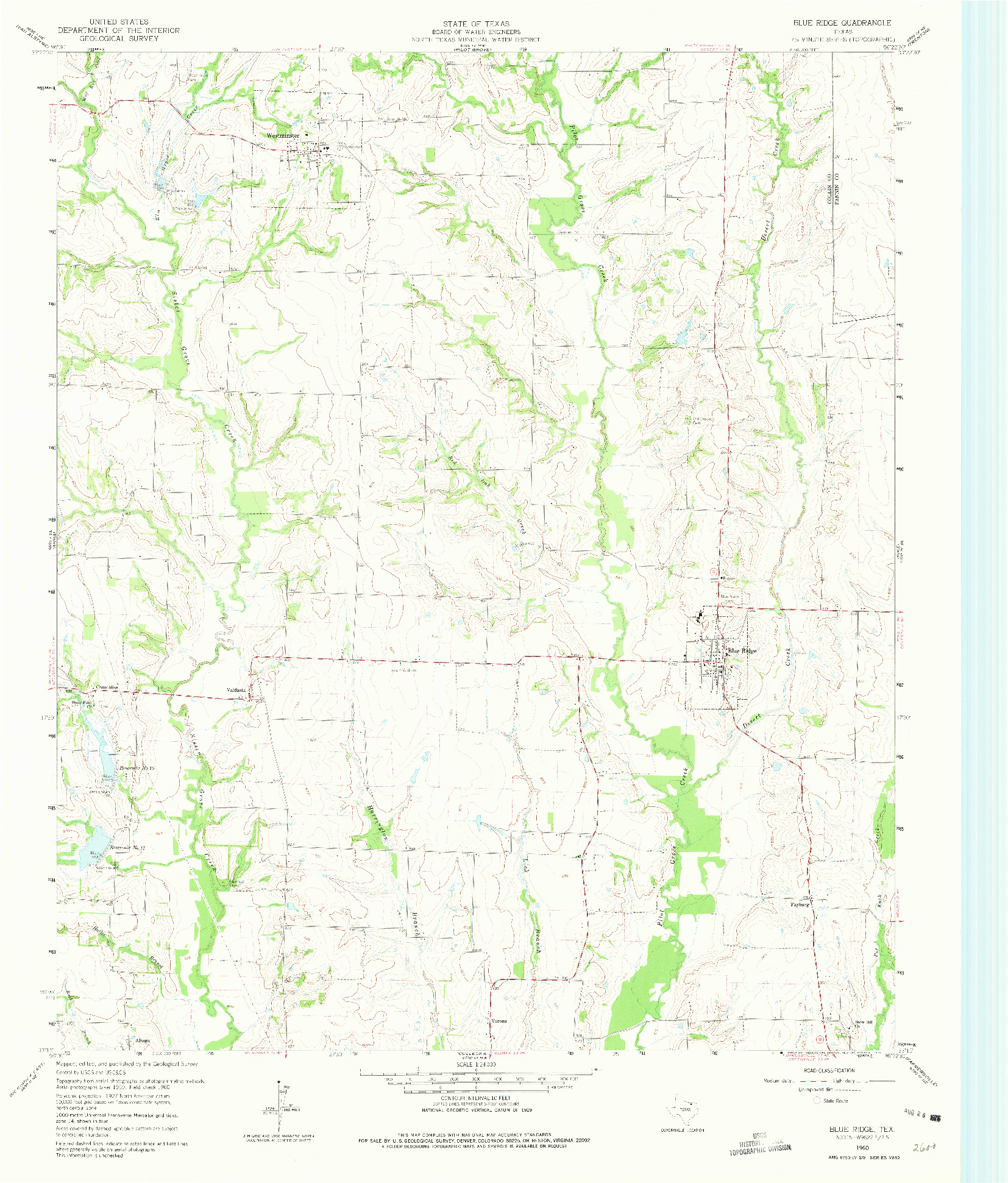 USGS 1:24000-SCALE QUADRANGLE FOR BLUE RIDGE, TX 1960