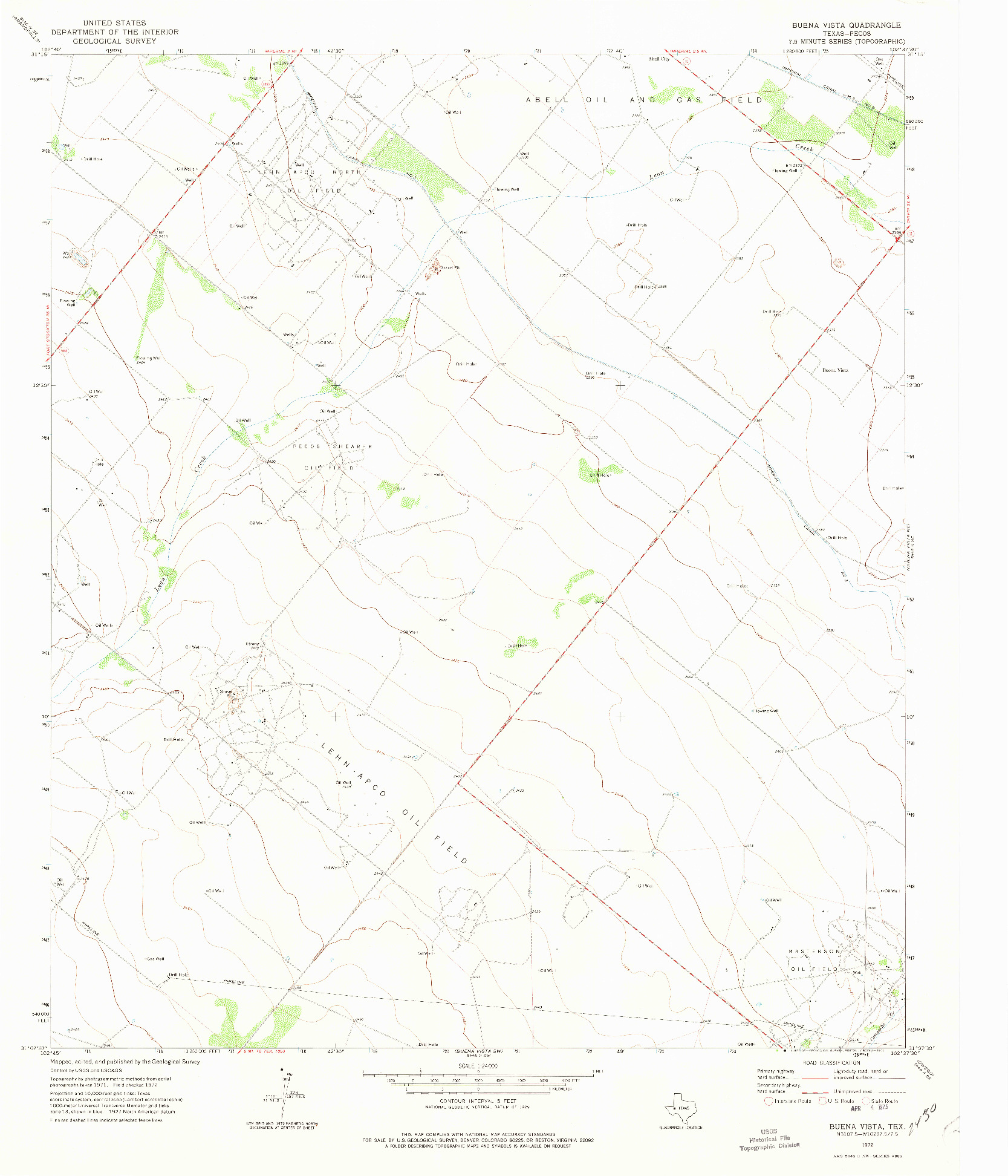 USGS 1:24000-SCALE QUADRANGLE FOR BUENA VISTA, TX 1972