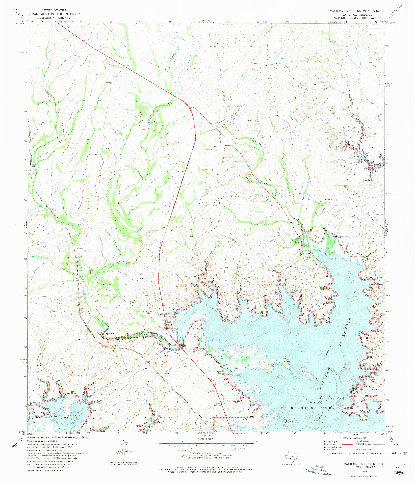 USGS 1:24000-SCALE QUADRANGLE FOR CALIFORNIA CREEK, TX 1972