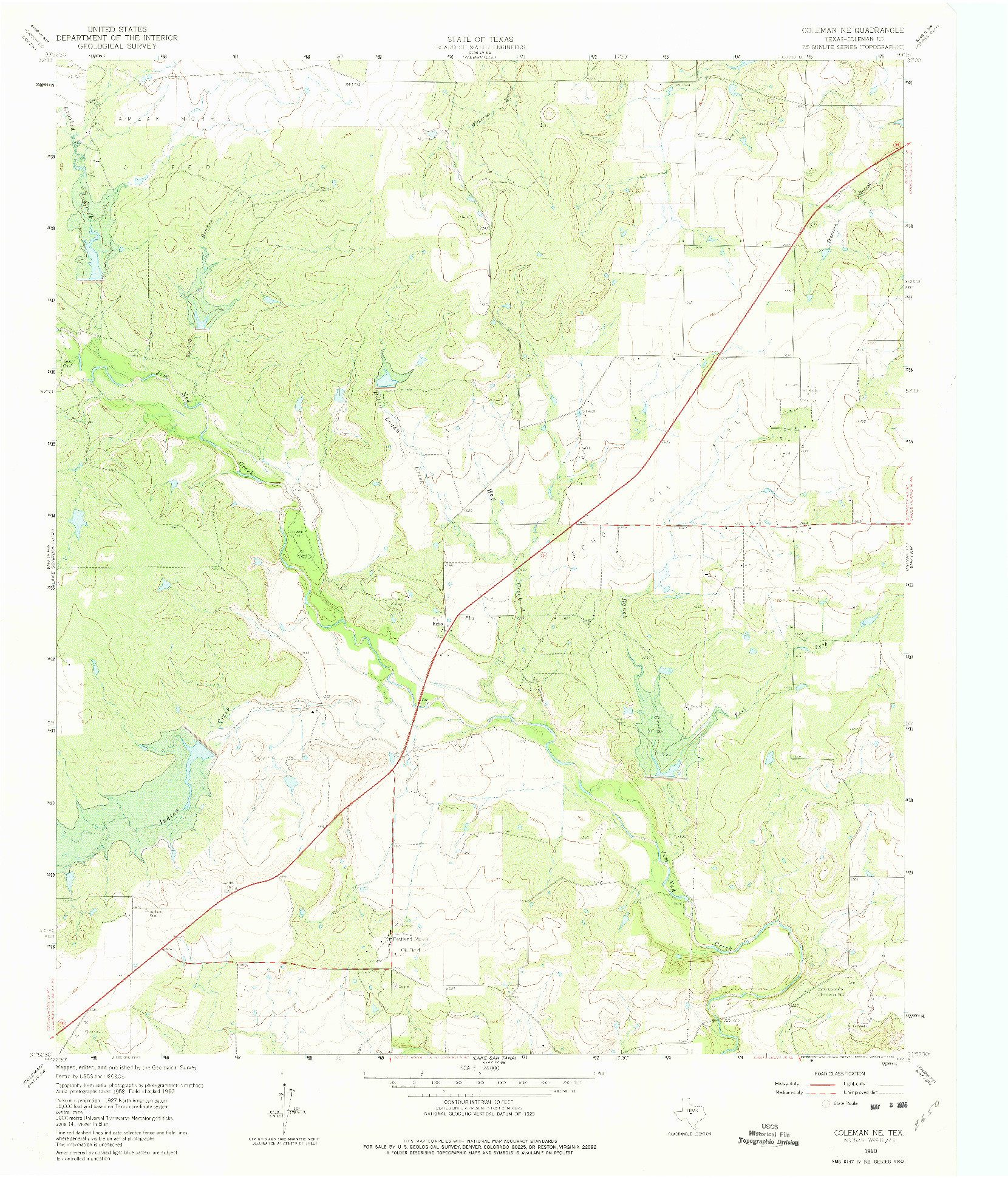 USGS 1:24000-SCALE QUADRANGLE FOR COLEMAN NE, TX 1960