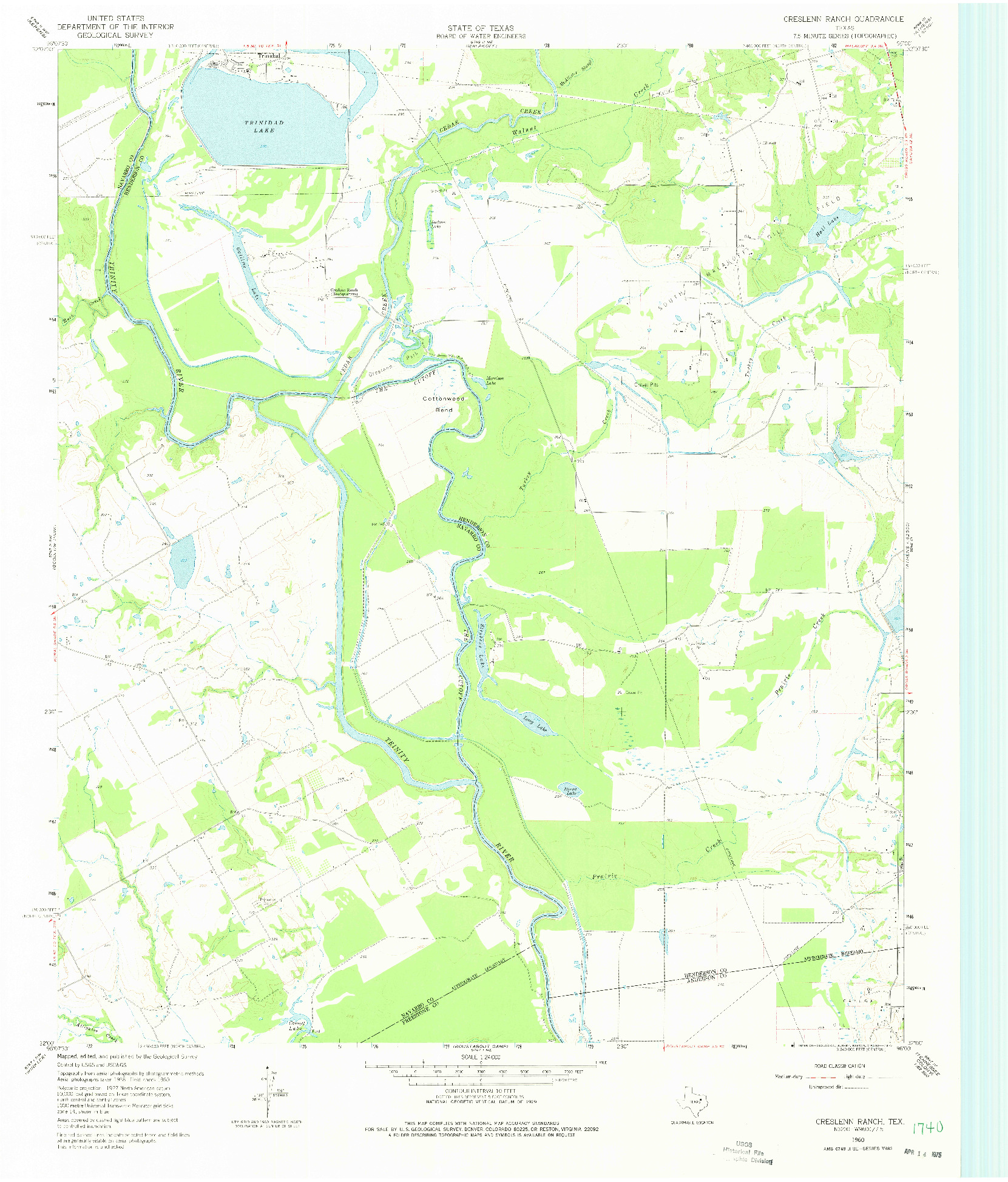 USGS 1:24000-SCALE QUADRANGLE FOR CRESLENN RANCH, TX 1960