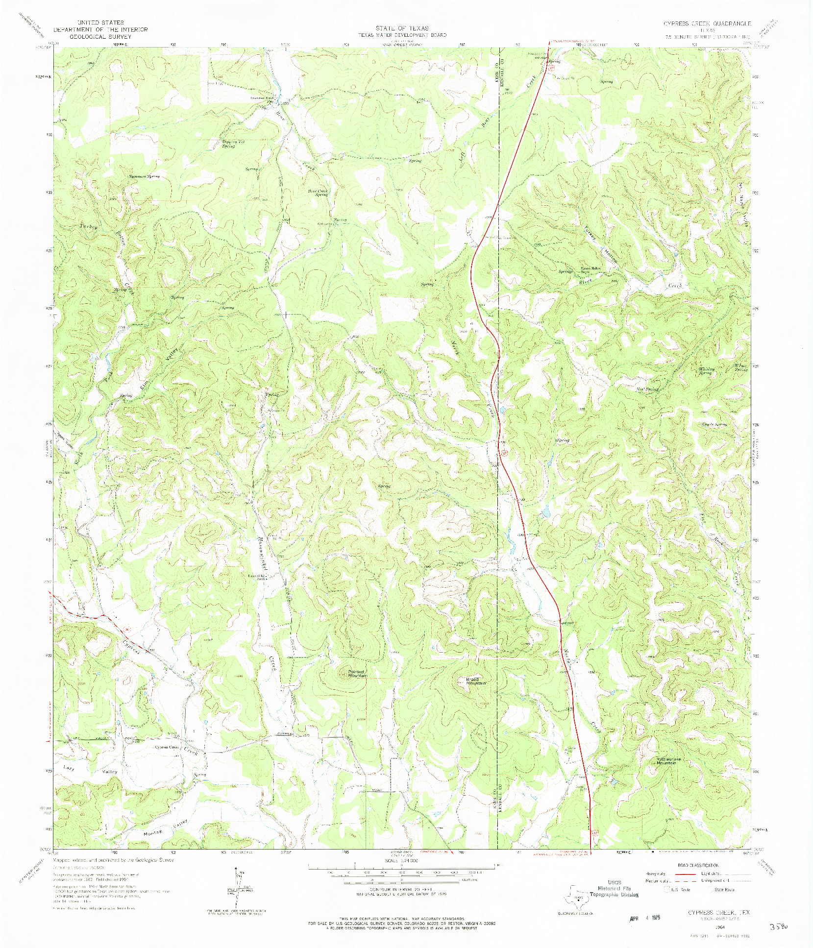 USGS 1:24000-SCALE QUADRANGLE FOR CYPRESS CREEK, TX 1964