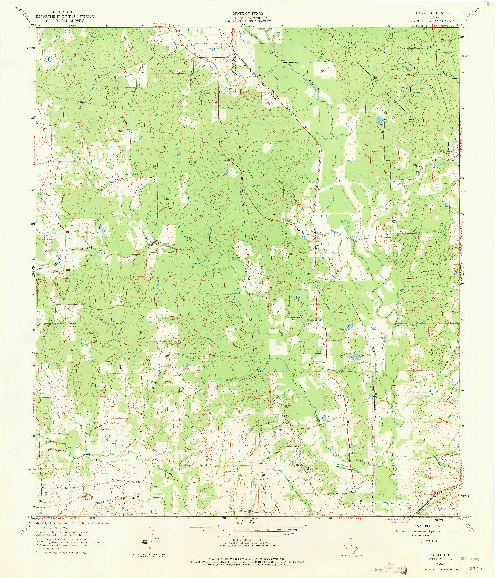 USGS 1:24000-SCALE QUADRANGLE FOR DACUS, TX 1962